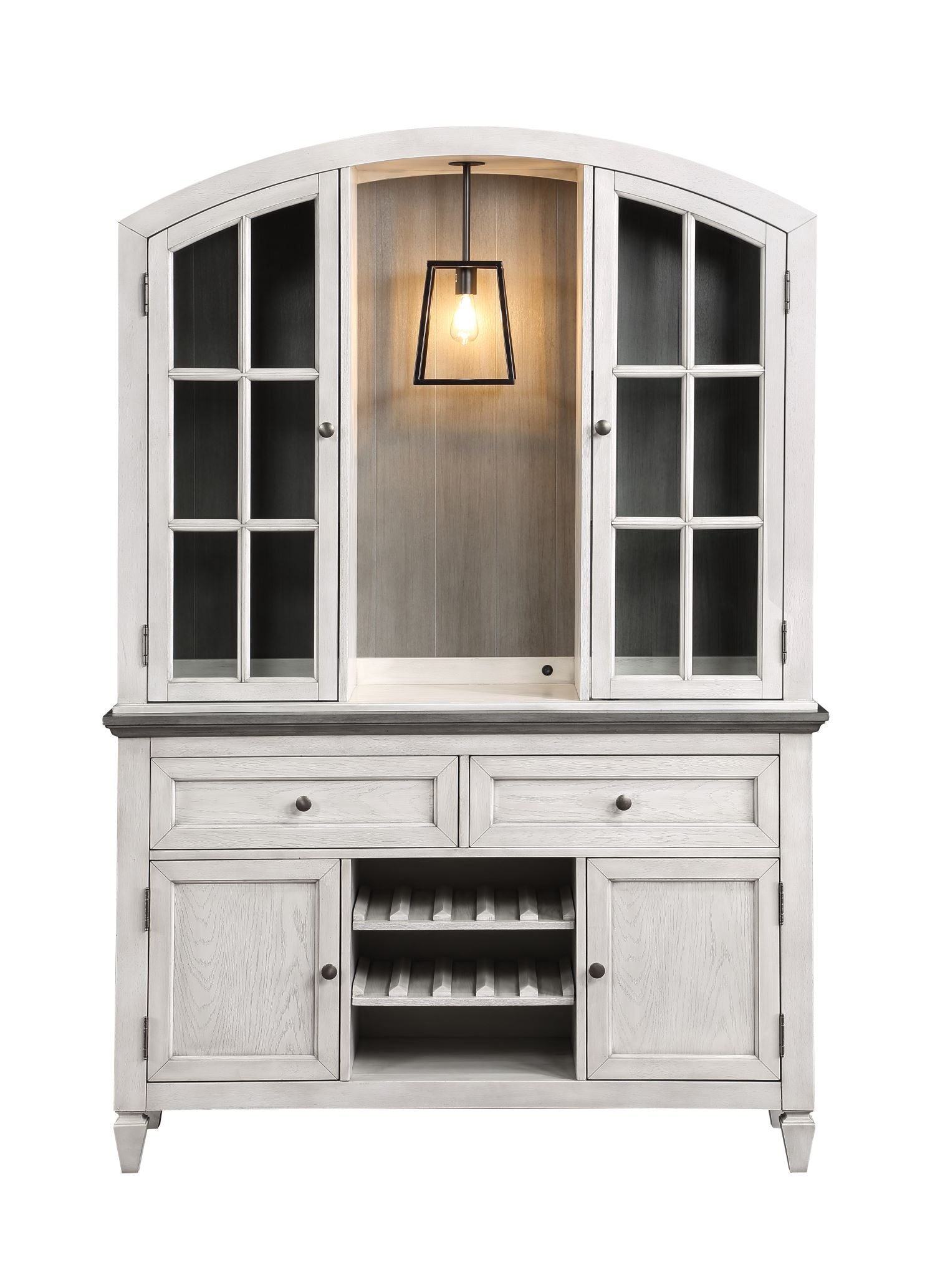 Greyridge Farm Buffet and Hutch Grey White Leon s