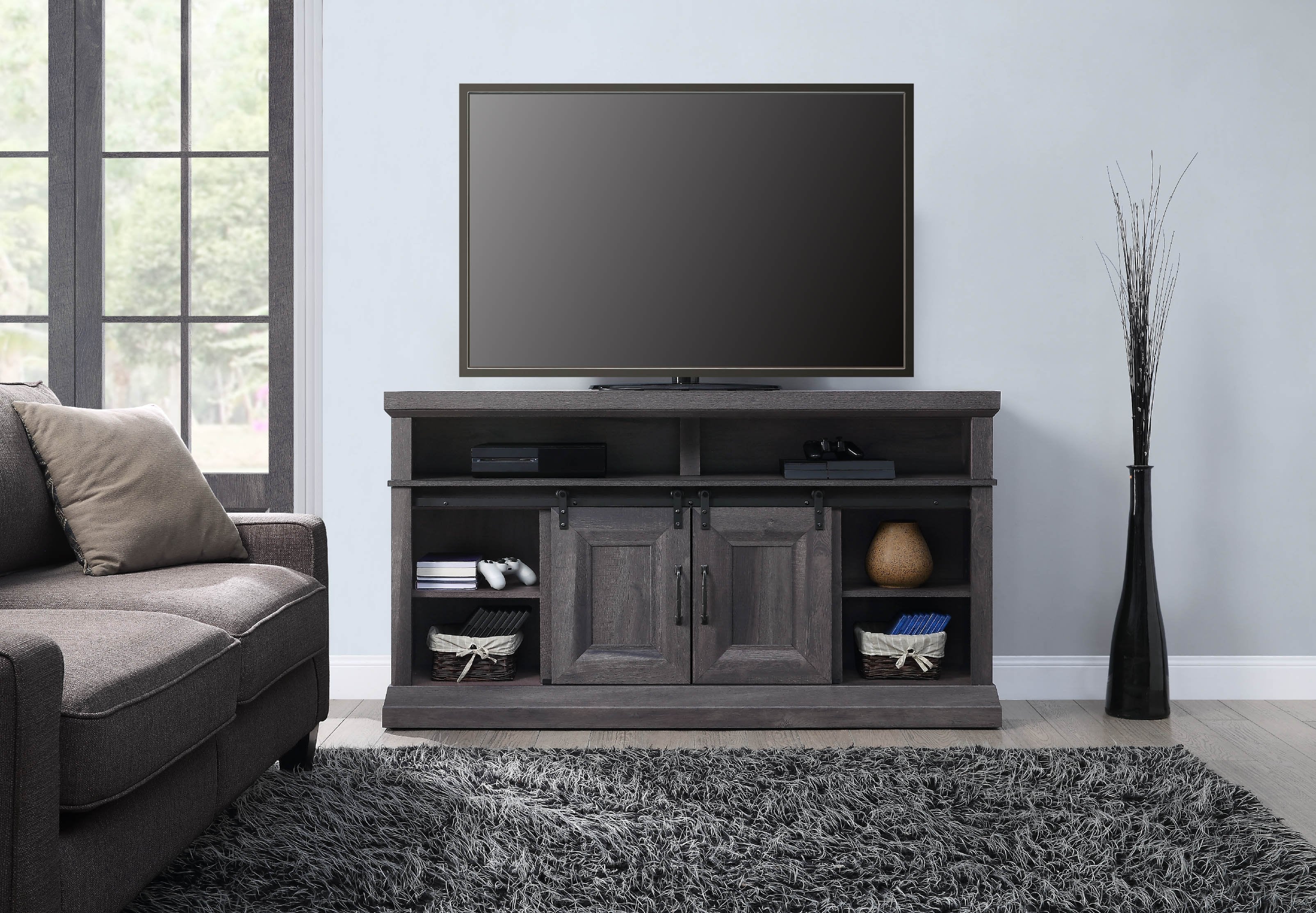 Preston 59.75" Fireplace TV Stand - Charcoal