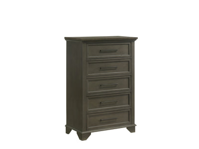 Abigail 5 Drawer Chest - Grey