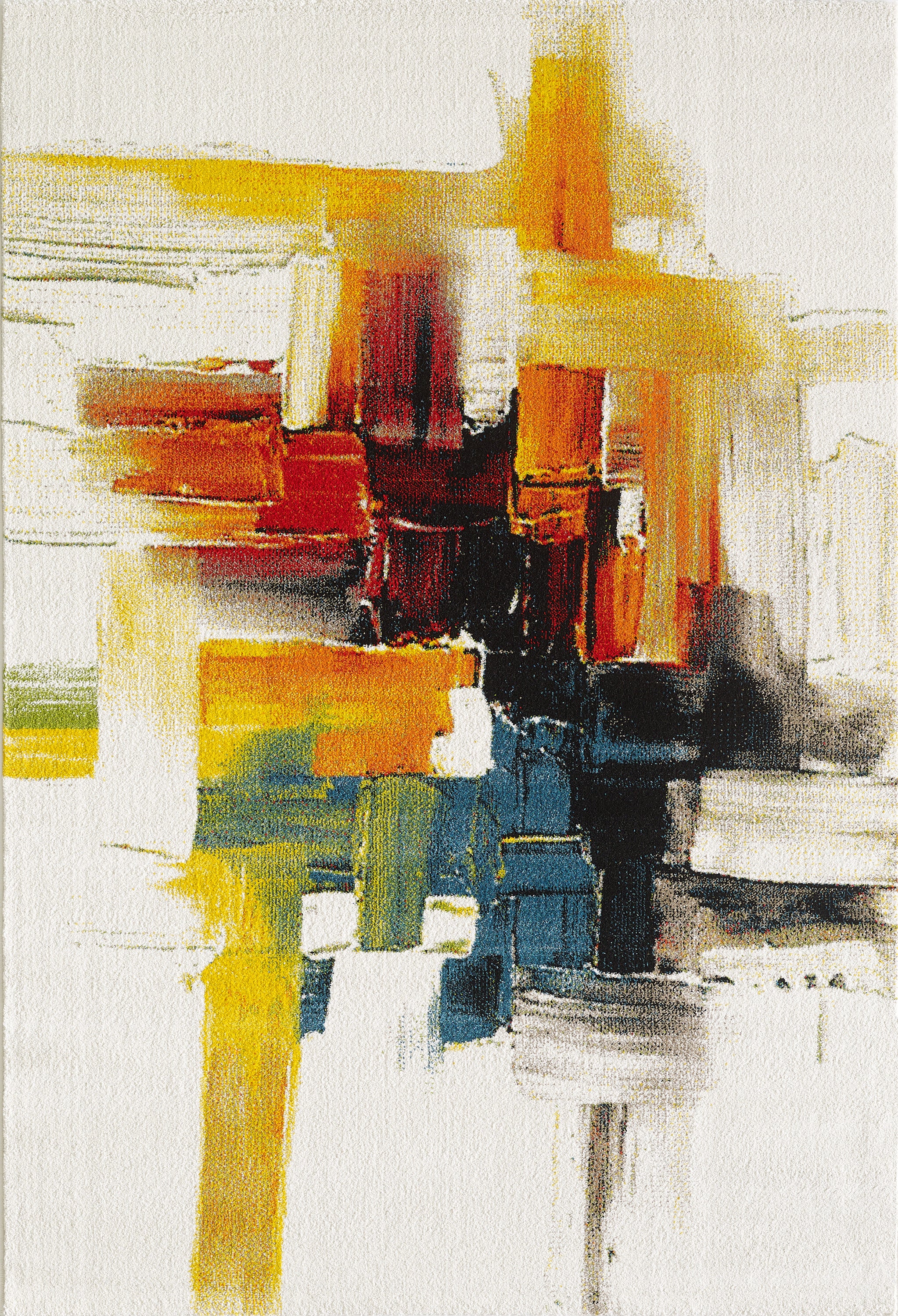 Merinos Diamond 6'6" x 9'5" Area Rug with Underpad - Abstract