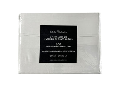 Cotton House 100% Cotton King Sheet Set - 300 Thread Count Light Grey
