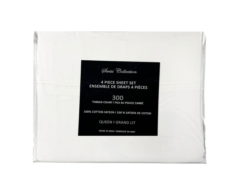 Cotton House 100% Cotton King Sheet Set - 300 Thread Count White