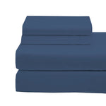 Cotton House 100% Organic Cotton Queen Sheet Set - 500 Thread Count Navy