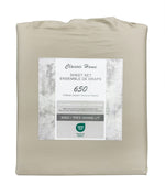 Cotton House 100% Combed Cotton Queen Sheet Set - 650 Thread Count Beige