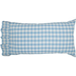 Selena III King Pillow Case - Blue Check - Set of 2