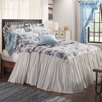 Selena II Ruffled Queen Coverlet - Blue Floral