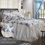 Selena II Ruffled Queen Coverlet - Blue Floral