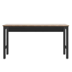 Maximus Natural Wood/Steel Garage Table - Charcoal Grey