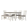 Vespera 6-Piece Dining Set - Brownish Grey, White