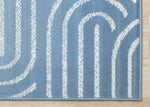 Functional Modern Links Area Rug - 5' X 8' - Blue/Cream
