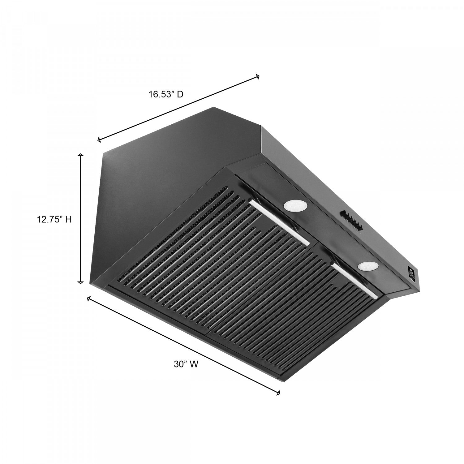 Forno Bari Black 30" 400 CFM Under Cabinet Range Hood - FRHUC5255-30BLK