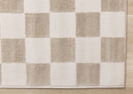 Logan Modern Checkered Area Rug - Beige Cream - 8' X 11'