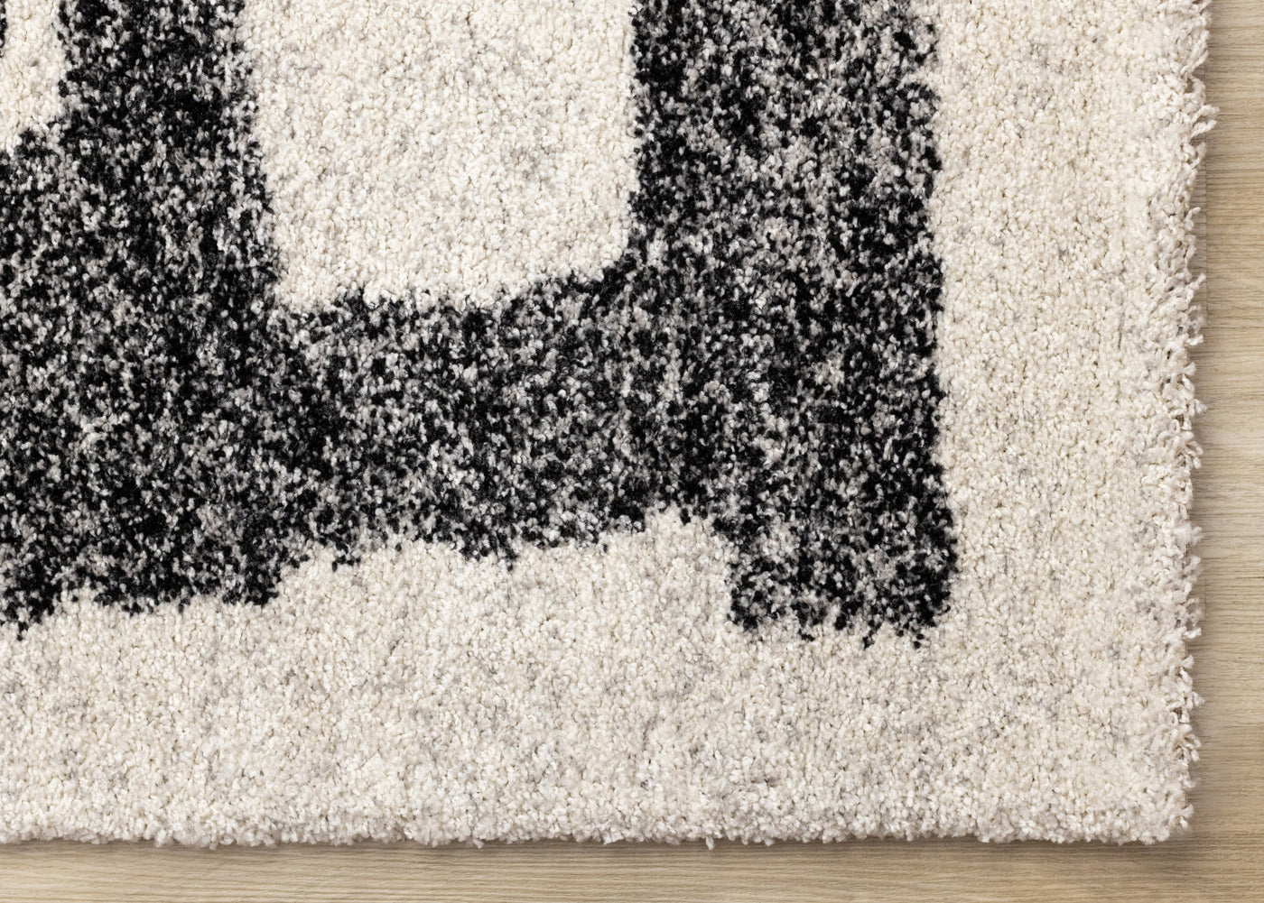 Marquee Modern Abstract Area Rug - Cream Black - 5' X 8'