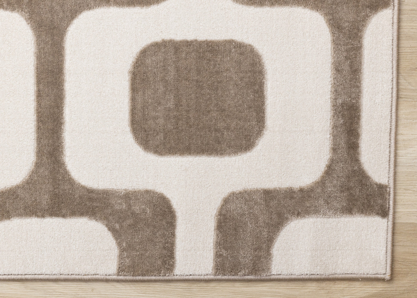 Logan Modern Vintage Area Rug - Brown Cream - 7' X 10'