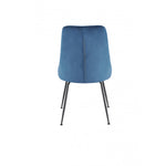 Peacock Velvet Dining Chair - Blue/Black - Set of Two