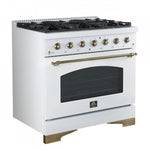 Forno Antico 36" White Freestanding Gas Range (4.5 Cu. Ft.) - FFSGS6219-36WHT