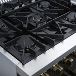 Forno Galiano 30" Black French Door Dual Fuel Range With True Convection (4.32 Cu. Ft.) - FFSGS6356-30BLK