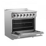 Forno Galiano 36" Stainless Steel Freestanding Electric Range With True Convection And Air Fry (5.36 Cu. Ft.) - FFSEL6083-36