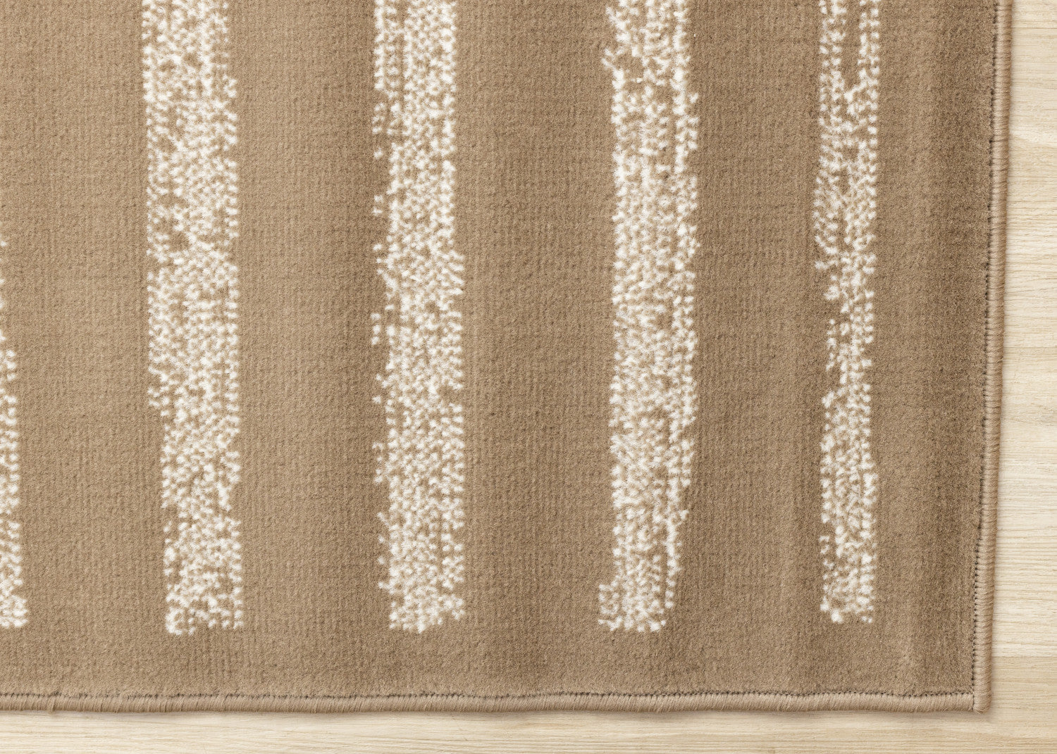 Functional Contemporary Lines Area Rug - Brown Cream - 8' X 11'