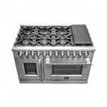 Forno Massimo 48" Stainless Steel Freestanding Dual Fuel Double Oven Range with Air Fry (6.58 Cu. Ft.) - FFSGS6325-48