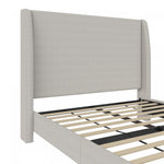 Tess Upholstered Wingback Queen Bed - Whiskey Gray Linen