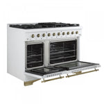 Forno Antico 48" White Freestanding Dual Fuel Double Oven Range (5.5 Cu. Ft.) - FFSGS6113-48WHT