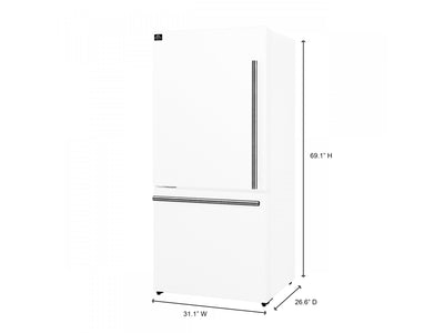 Forno Milano 31" 17.2 Cu.Ft. White Bottom Freezer Refrigerator with Right Swing Door - FFFFD1786-31WHT