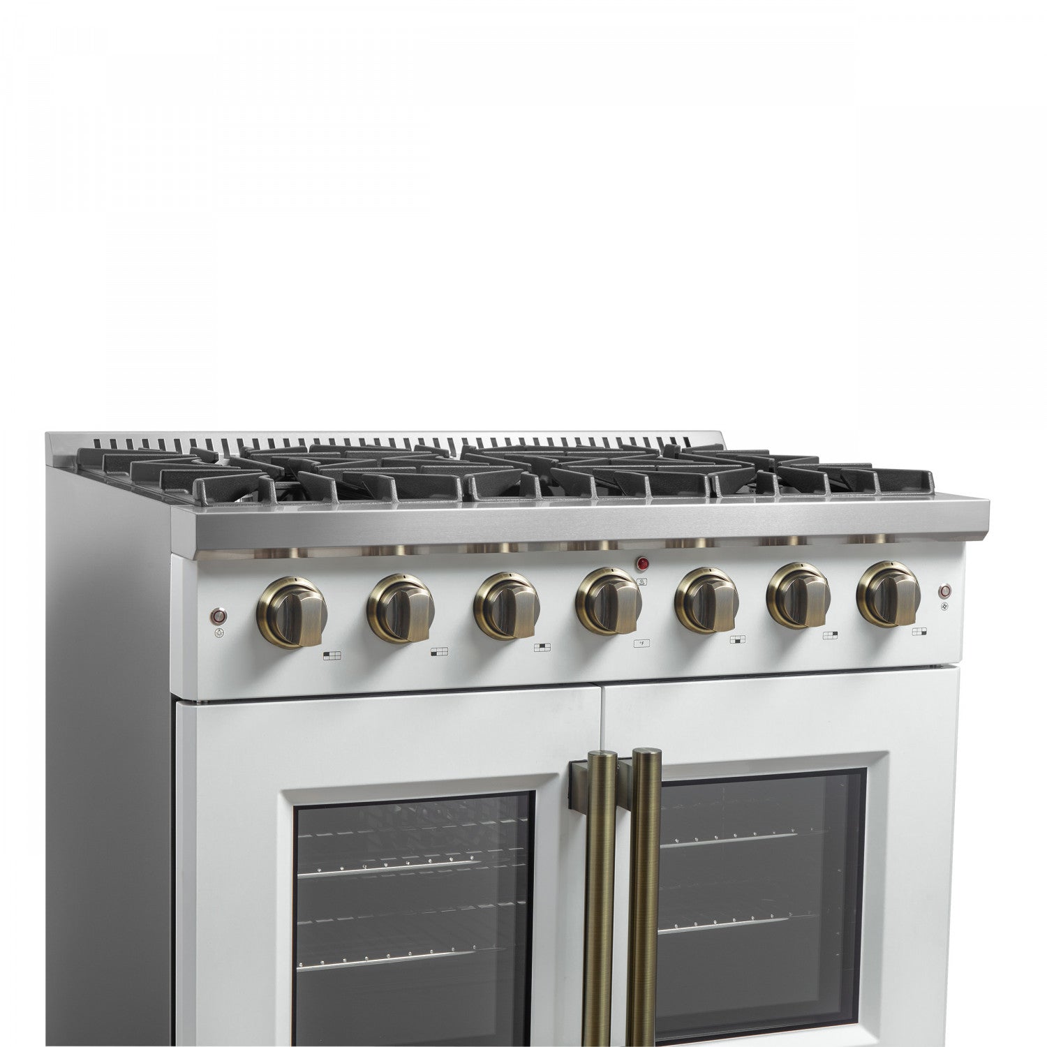 Forno Galiano 36" White French Door Freestanding Gas Range (5.36 Cu. Ft.) - FFSGS6444-36WHT