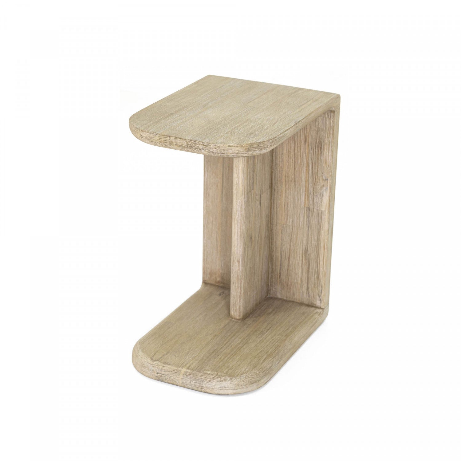Lofva C-shaped Side Table - Light Brown/Beige