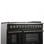 Forno Galiano 48" Black Freestanding Dual Fuel Double Oven Range (6.58 Cu. Ft.) - FFSGS6156-48BLK