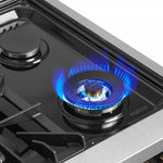 Forno Galiano 36" Black French Door Dual Fuel Range with True Convection (5.36 Cu. Ft.) - FFSGS6356-36BLK