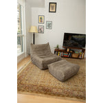 Dontae All Foam Armless Chair and Ottoman - Taupe