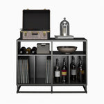 Regal Double Wide Record Station/Accent Cabinet - Black Oak