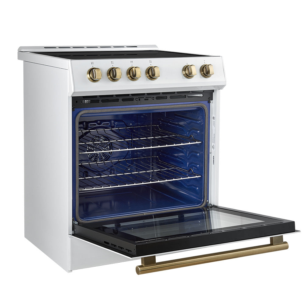 Forno Leonardo White Slide-in Induction Range (5.0 Cu. Ft.) - FFSIN0982-30WHT