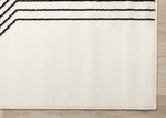 Functional Modern Soundwaves Area Rug - White Black - 5' X 8'
