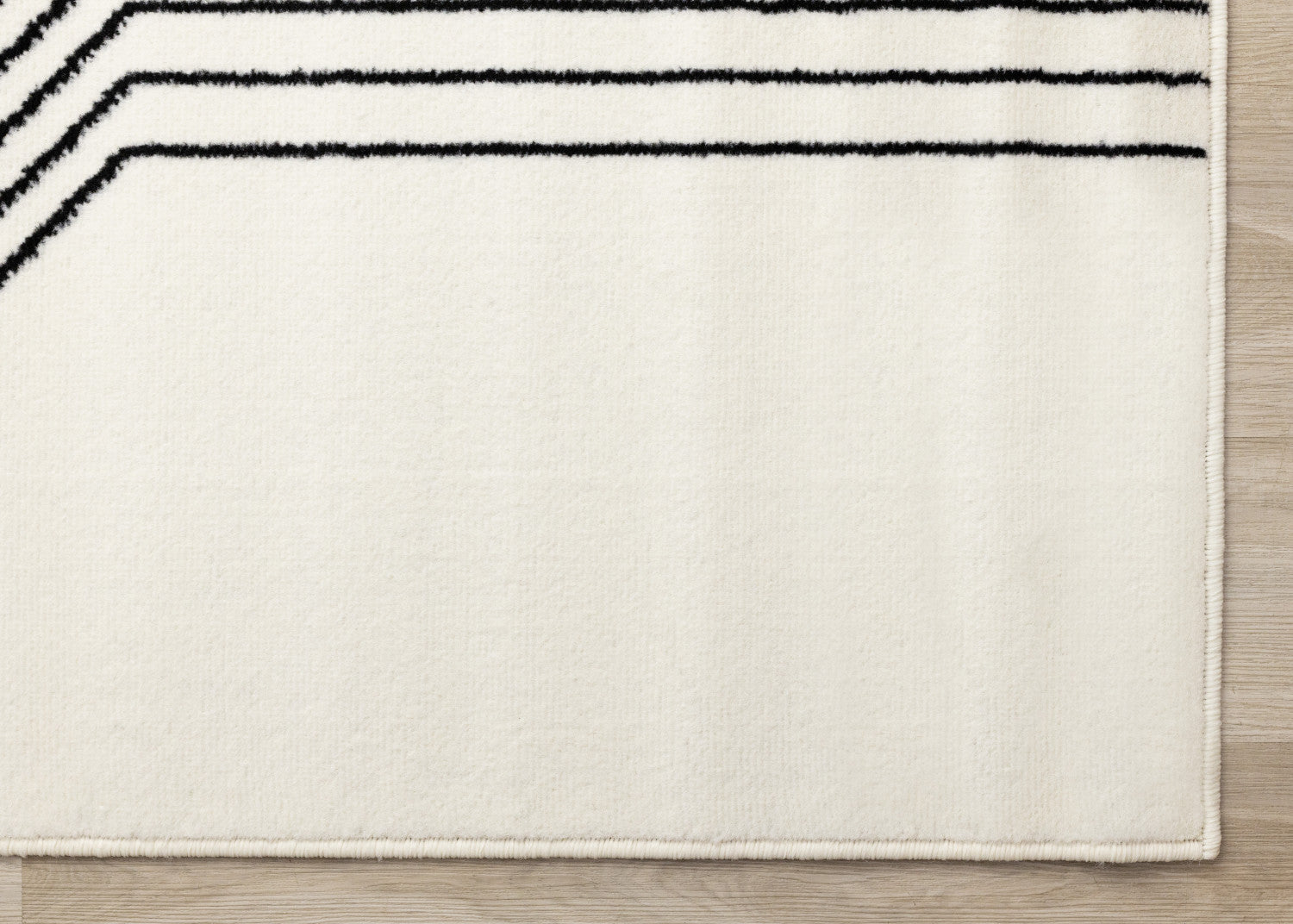 Functional Modern Soundwaves Area Rug - White Black - 5' X 8'