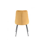 Peacock Velvet Dining Chair - Mustard Yellow/Black - Set of Two