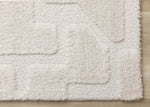Luxury Plush Textured Shapes Area Rug - Cream - 5' X 8'