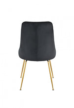 Peacock Velvet Dining Chair - Black/Gold - Set of Two