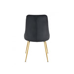 Peacock Velvet Dining Chair - Black/Gold - Set of Two