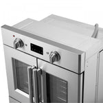Forno Gallico Stainless Steel 30" French Door Electric Wall Oven with True Convection and Air Fry (3.68 Cu. Ft.) - FBOEL1371-30