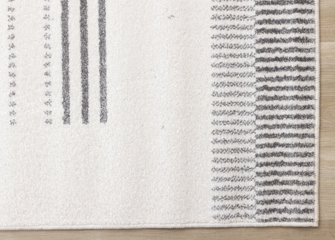 Claremont Sleek Modern Lines Area Rug - White Grey - 7' X 10'