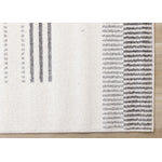 Claremont Sleek Modern Lines Area Rug - White Grey - 7' X 10'