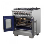 Forno Capriasca 30" Stainless Steel French Door Dual Fuel Range with True Convection (4.32 Cu. Ft.) - FFSGS6387-30