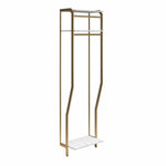 Gwyneth Closet with Hanging Rods - White Faux Marble/Golden Bronze