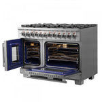 Forno Capriasca 48" Stainless Steel Freestanding Dual Fuel Double Oven Range with Air Fry (6.58 Cu. Ft.) - FFSGS6387-48
