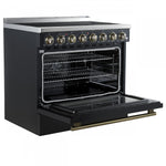 Forno Paolo 36" Black Freestanding Electric Range with True Convection (5.44 Cu. Ft.) - FFSEL6011-36BLK