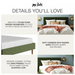Daphne Upholstered Full Bed - Olive Green Velvet