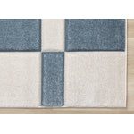 Finley Modern Geometric Area Rug - Blue White - 5' X 8'