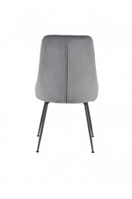 Peacock Velvet Dining Chair - Grey/Black - Set of Two